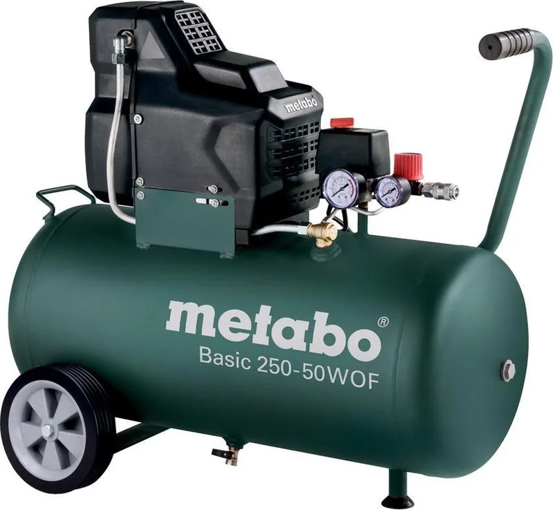 Basic 250-50 W OF Compressor - 1500W - olievrij - 8 bar - 50L - 100 l/min de Metabo, Noir – image du produit