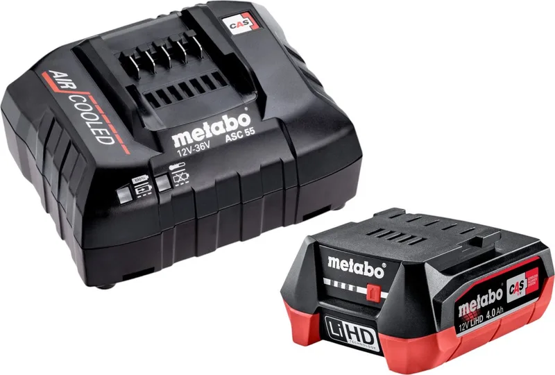 basisset 1x LiHD accupack 12 V 4.0 Ah accu ( 625349000 ) + ASC 55 lader ( 627044000 ) de Metabo – image du produit