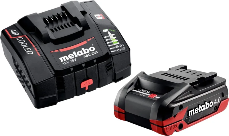 basisset 1x LiHDX accupack 18 V 4.0 Ah accu ( 624974000 ) + ASC 290 lader ( 627370000 ) de Metabo – image du produit