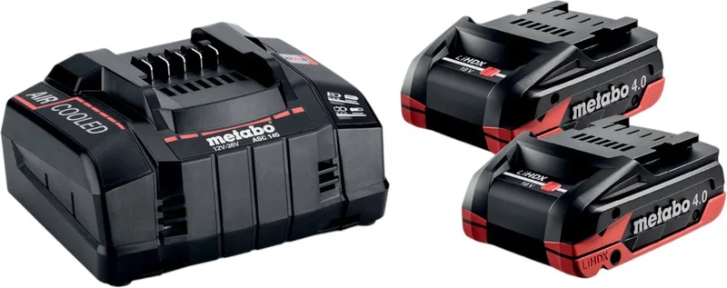 basisset 2x LiHDX accupack 18 V 4.0 Ah + ASC 145 lader ( 685306000 ) de Metabo – image du produit