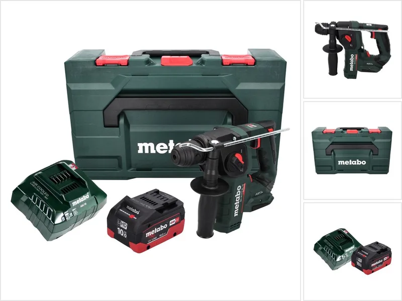 BH 18 LTX BL 16 accu-boorhamer 18 V 1,3 J SDS-plus Brushless + 1x accu 10,0 Ah + oplader + MetaBOX de Metabo – image du produit