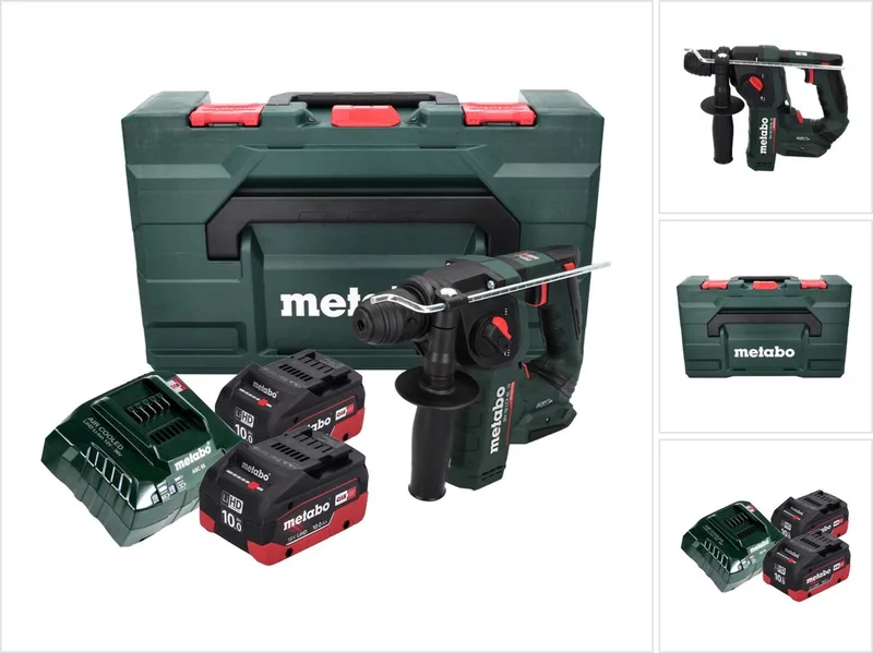 BH 18 LTX BL 16 accuboormachine 18 V 1,3 J SDS-plus Brushless + 2x accu 10,0 Ah + oplader + MetaBOX von Metabo – Produktbild