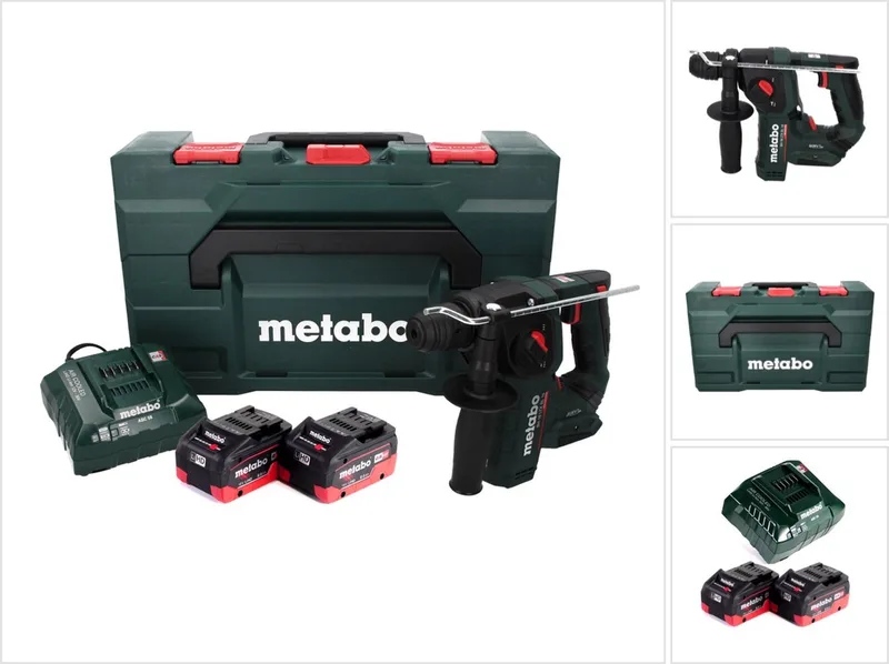 BH 18 LTX BL 16 accuboormachine 18 V 1,3 J SDS-plus Brushless + 2x accu 8,0 Ah + oplader + MetaBOX von Metabo – Produktbild