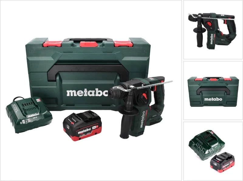BH 18 LTX BL 16 accuboormachine 18 V 1,3 J SDS-plus Brushless + 1x accu 5,5 Ah + oplader + MetaBOX von Metabo – Produktbild