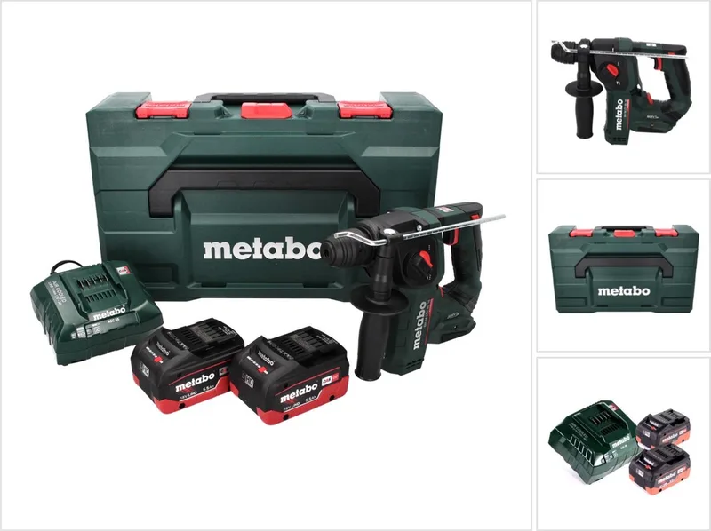 BH 18 LTX BL 16 accuboormachine 18 V 1,3 J SDS-plus Brushless + 2x accu 5,5 Ah + oplader + MetaBOX von Metabo – Produktbild