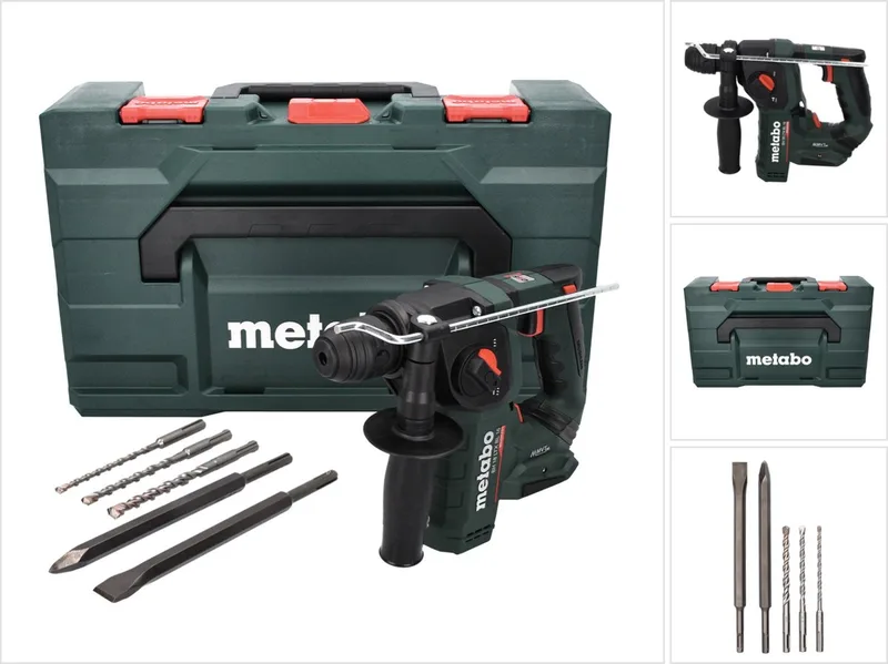 BH 18 LTX BL 16 accuklopboormachine 18 V 1,3 J SDS plus Brushless + 5-delige boor- en beitelset + metaBOX - zonder accu, zonder oplader von Metabo – Produktbild