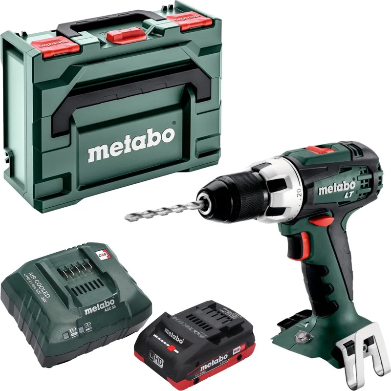 BS 18 LT accuboormachine 18 V 60 Nm + 1x LiHD accu 4,0 Ah + oplader + metaBOX de Metabo – image du produit