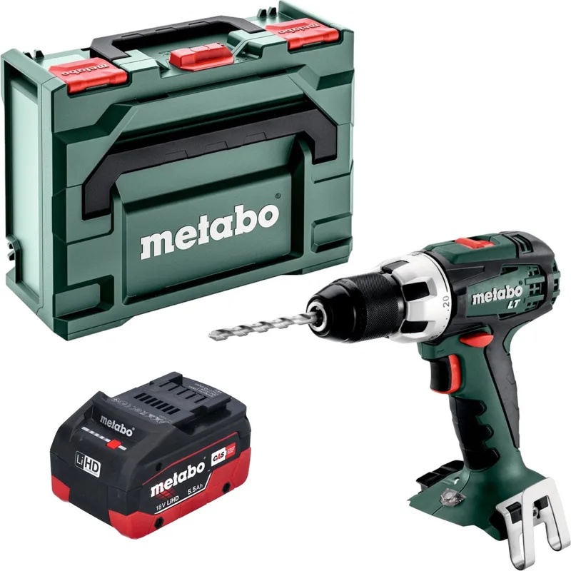 BS 18 LT accuboormachine 18 V 60 Nm + 1x LiHD-accu 5,5 Ah + metaBOX - zonder oplader från Metabo – produktbild