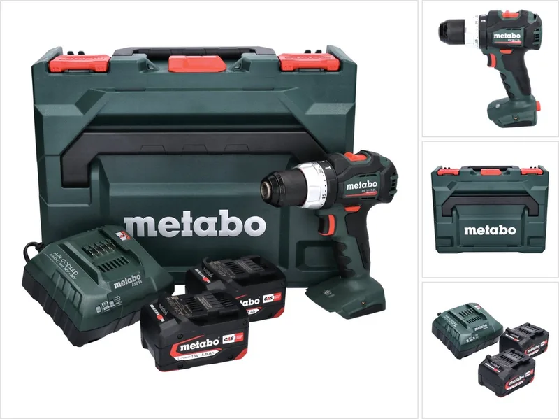 BS 18 LT BL accuboormachine 18 V 75 Nm borstelloos + 2x accu 4,0 Ah + oplader + metaBOX von Metabo – Produktbild