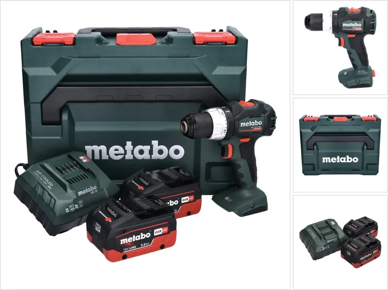 BS 18 LT BL accuboormachine 18 V 75 Nm borstelloos + 2x accu 5,5 Ah + oplader + metaBOX de Metabo – image du produit
