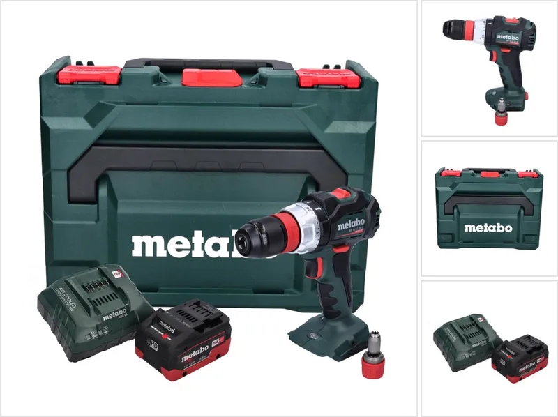 BS 18 LT BL Q accuboormachine 18 V 75 Nm borstelloos + 1x accu 5,5 Ah + oplader + metaBOX fra Metabo – produktbillede