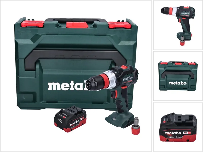 BS 18 LT BL Q accuboormachine 18 V 75 Nm borstelloos + 1x oplaadbare accu 5,5 Ah + metaBOX - zonder lader de Metabo – image du produit