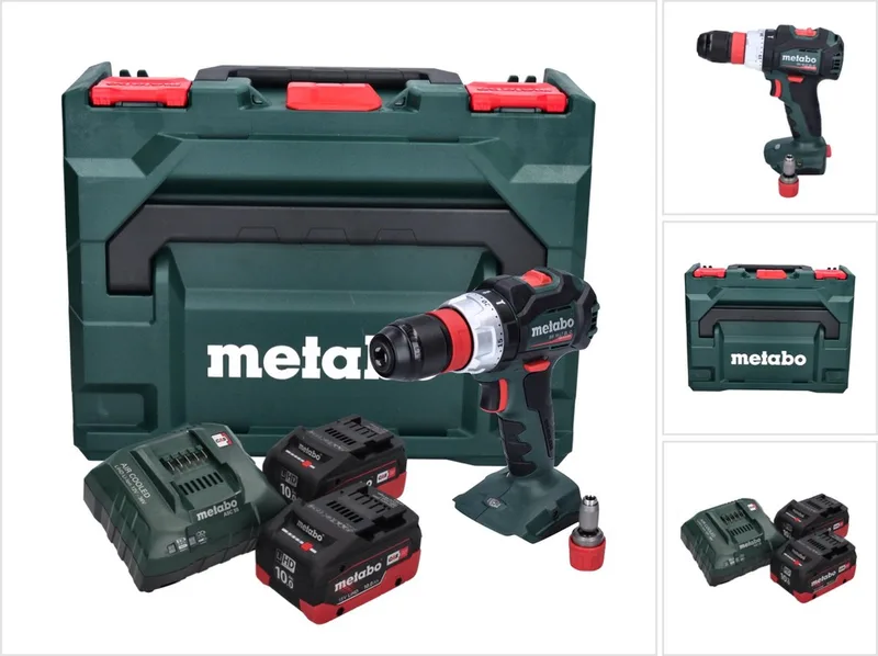 BS 18 LT BL Q accuboormachine 18 V 75 Nm borstelloos + 2x accu 10,0 Ah + oplader + metaBOX de Metabo – image du produit