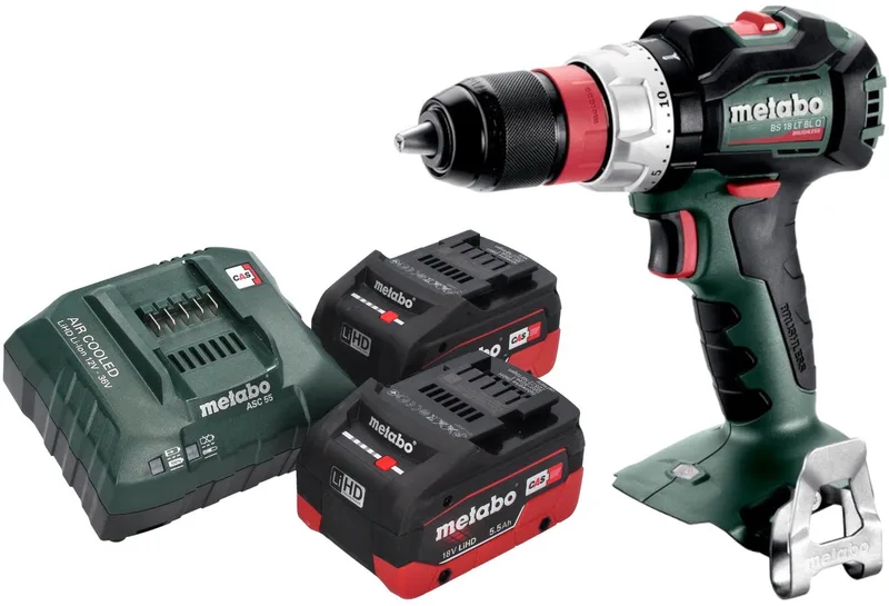 BS 18 LT BL Q accuboormachine 18 V 75 Nm borstelloos + 2x LiHD accu 5,5 Ah + lader von Metabo – Produktbild