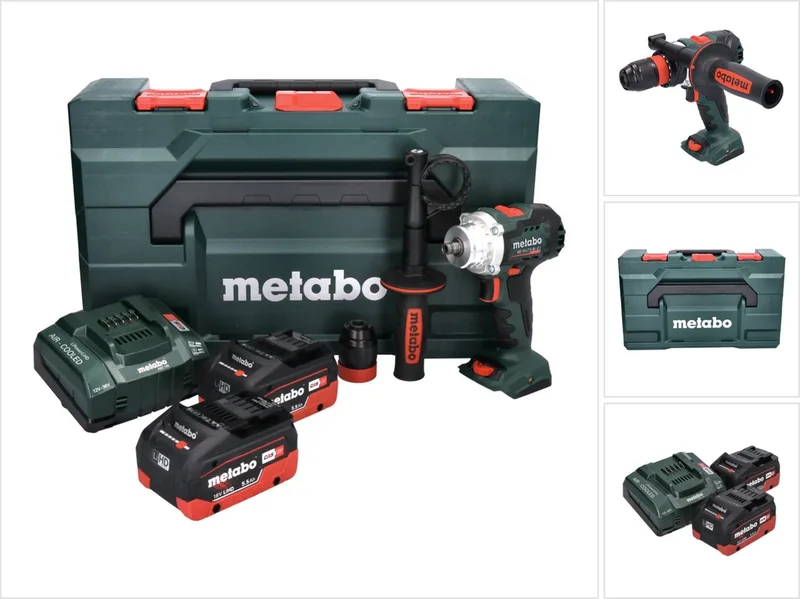 Akku-Bohrschrauber BS 18 LTX BL Q I metaBOX 145 L; 18V 2x5.5Ah LiHD + ASC 145 von Metabo – Produktbild