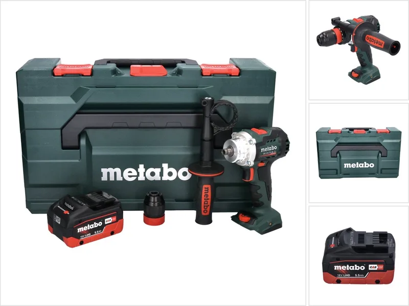 BS 18 LTX BL Q I accuboormachine 18 V 130 Nm borstelloos + 1x accu 5,5 Ah + metaBOX - zonder oplader de Metabo – image du produit