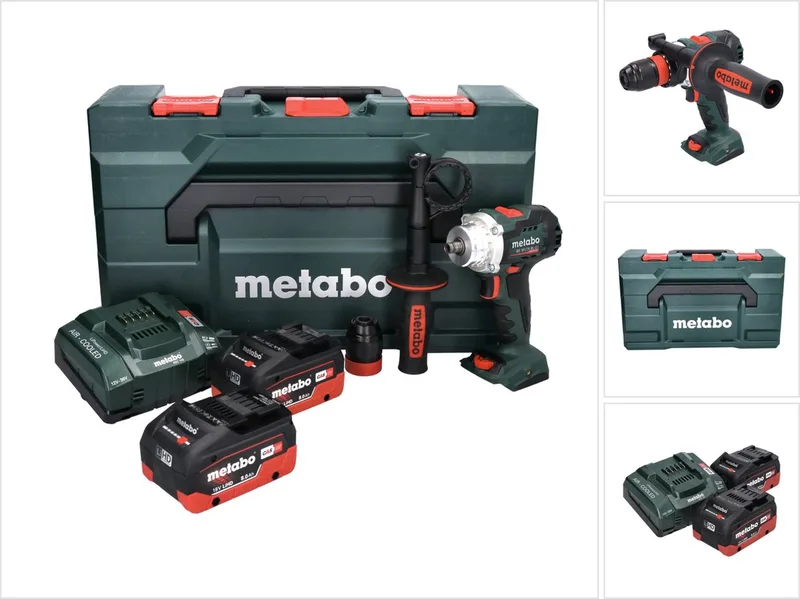 BS 18 LTX BL Q I Accuboormachine 18 V 130 Nm borstelloos + 2x accu 8.0 Ah + lader + metaBOX de Metabo – image du produit
