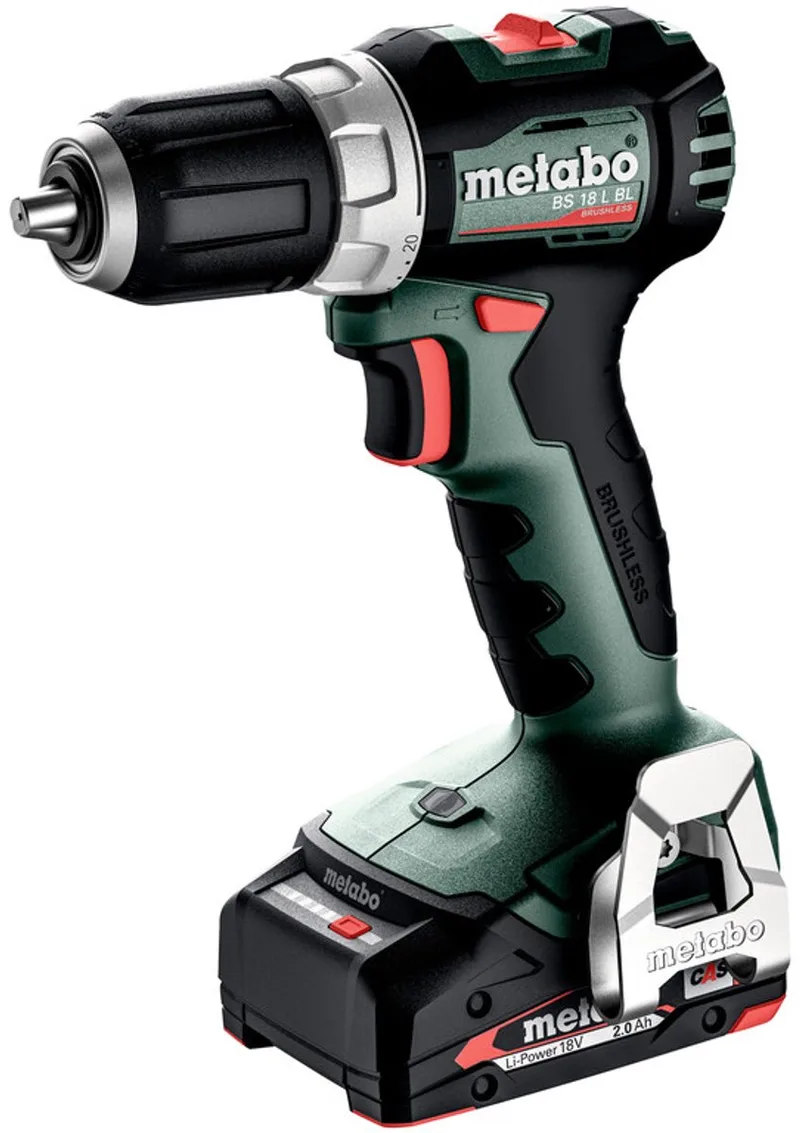 Akku-Bohrschrauber BS 18 L BL (613155500) metaBOX 145, 18V 2x2Ah Li-Power + SC 30 von Metabo – Produktbild