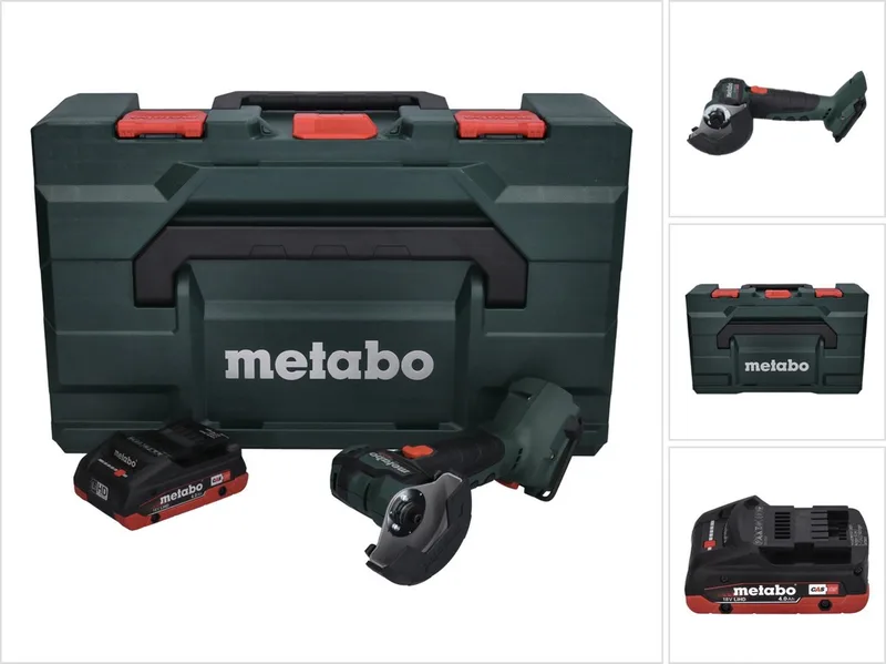 CC 18 LTX accu-haakse slijper 18 V 76 mm borstelloos + 1x accu 4,0 Ah + metaBOX - zonder oplader van Metabo – productafbeelding