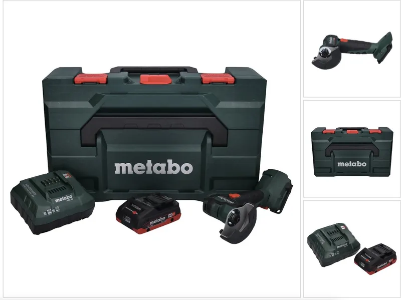 CC 18 LTX accu-haakse slijper 18 V 76 mm borstelloos + 1x accu 4,0 Ah + oplader + metaBOX de Metabo – image du produit