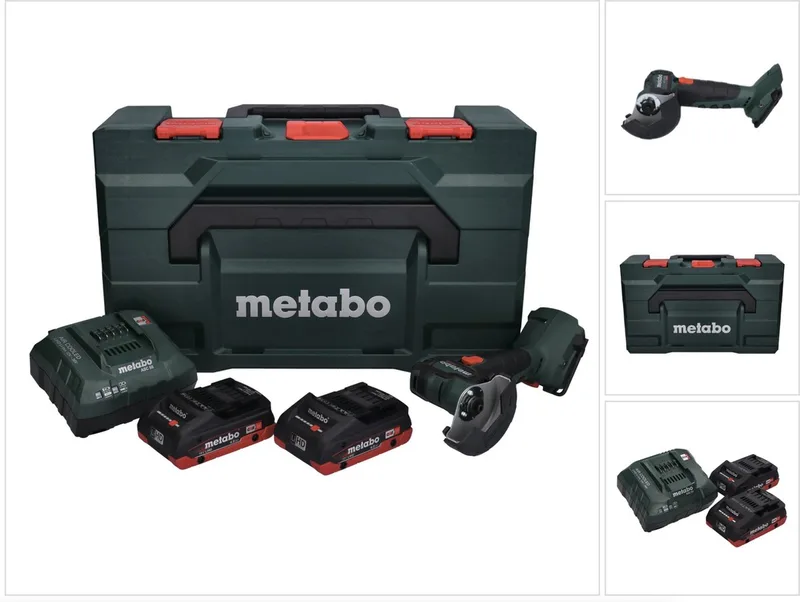 CC 18 LTX accu-haakse slijper 18 V 76 mm borstelloos + 2x accu 4,0 Ah + oplader + metaBOX von Metabo – Produktbild