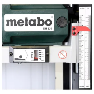 Dickenhobel DH 330, 1800 in W, Hobelbreite: 330 in mm, Wiederanlaufschutz, Einstellung durch Handkurbel von Metabo, Grün, Schwarz, Silber – Produktbild 4 von 5