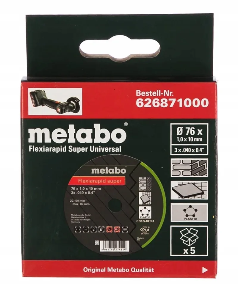 Flexiarapid Zaagbladen 76x1x10mm - Set van 5 by Metabo – product image
