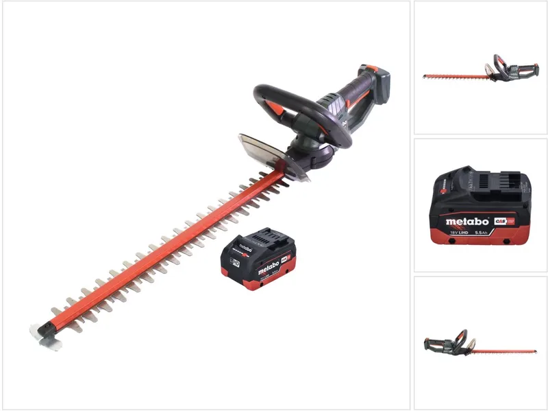 HS 18 LTX 55 accu heggenschaar 18 V 53 cm + 1x accu 5,5 Ah - zonder oplader van Metabo – productafbeelding