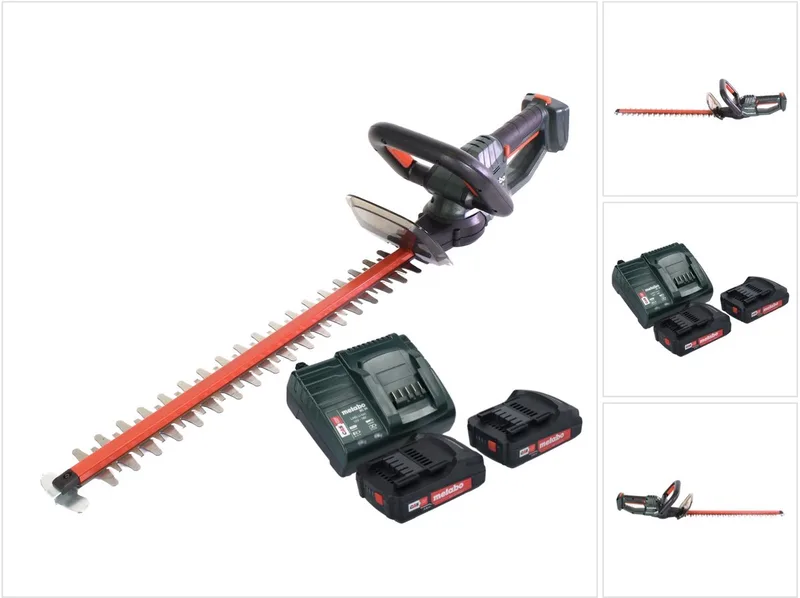 HS 18 LTX 55 accu heggenschaar 18 V 53 cm + 2x accu 2.0 Ah + lader ( 601718500 ) van Metabo – productafbeelding