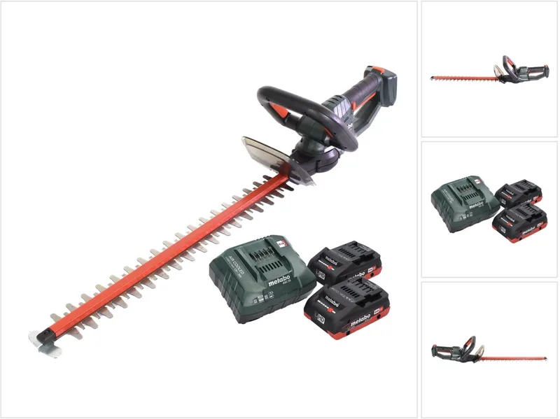 HS 18 LTX 55 accu heggenschaar 18 V 53 cm + 2x accu 4.0 Ah + lader de Metabo – image du produit