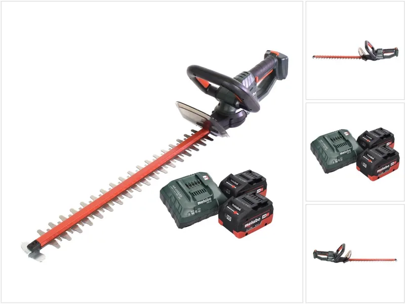 HS 18 LTX 55 accu heggenschaar 18 V 53 cm + 2x accu 8.0 Ah + lader von Metabo – Produktbild