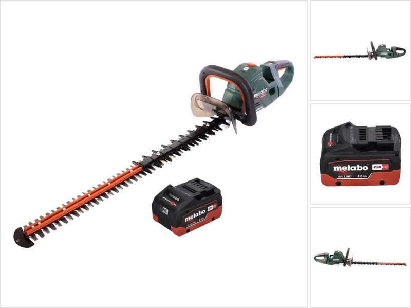 HS 18 LTX BL 75 accu-heggenschaar 18 V 75 cm borstelloos + 1x accu 8,0 Ah - zonder oplader de Metabo – image du produit