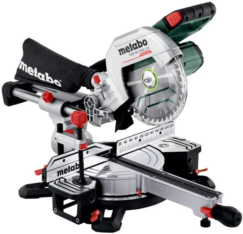KGS 18 LTX BL 216 - Accu-afkortzaag met trekfunctie - 18 Volt - Incl. 2X 8AH LIHD accu's - 614216810 van Metabo – productafbeelding