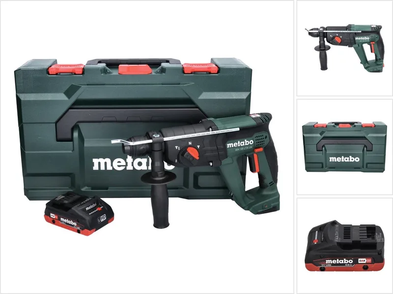 KH 18 LTX 24 accu combihamer 18 V 2.1 J SDS plus + 1x accu 4.0 Ah + metaBOX - zonder lader von Metabo – Produktbild