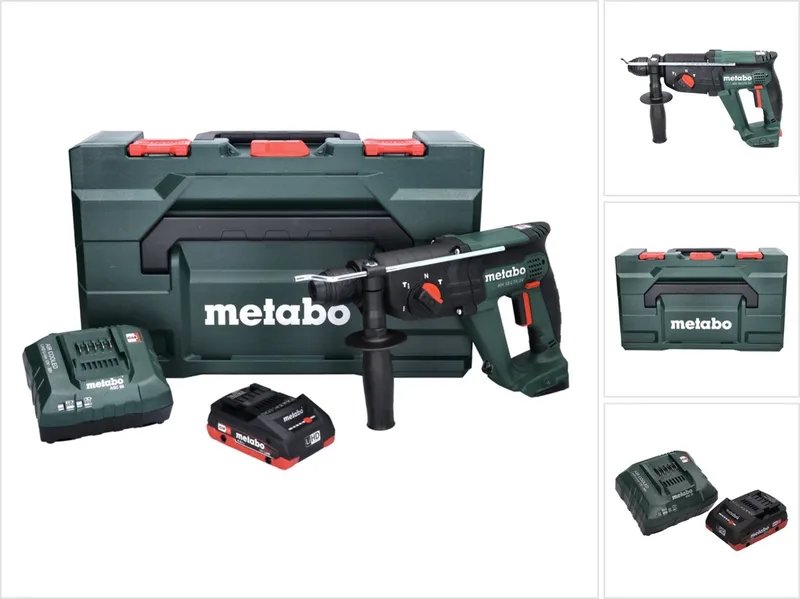 KH 18 LTX 24 accu combihamer 18 V 2.1 J SDS plus + 1x accu 4.0 Ah + lader + metaBOX de Metabo – image du produit