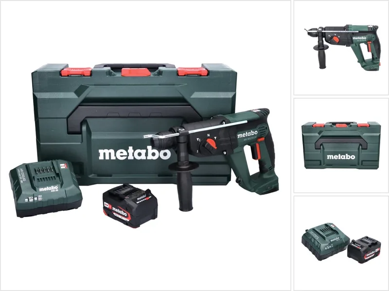 KH 18 LTX 24 accu combihamer 18 V 2.1 J SDS plus + 1x accu 4.0 Ah + lader + metaBOX von Metabo – Produktbild