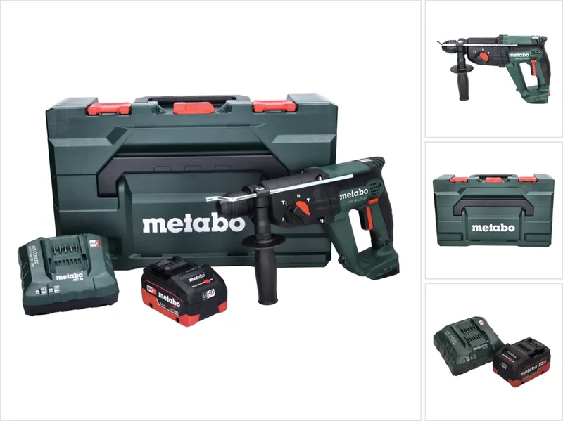 KH 18 LTX 24 accu combihamer 18 V 2,1 J SDS plus + 1x accu 5,5 Ah + lader + metaBOX von Metabo – Produktbild