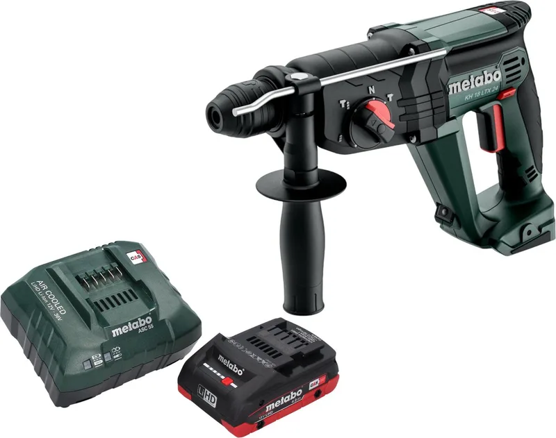 KH 18 LTX 24 accu combihamer 18 V 2.1 J SDS Plus + 1x LiHD accu 4.0 Ah + lader de Metabo – image du produit
