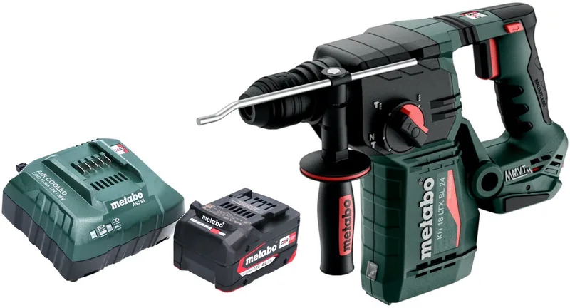 KH 18 LTX BL 24 accu-boorhamer 18 V 2,2 J SDS Plus Brushless + 1x accu 4,0 Ah + oplader von Metabo – Produktbild