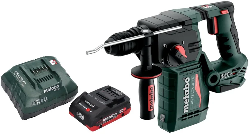 KH 18 LTX BL 24 accuboormachine 18 V 2,2 J SDS Plus Brushless + 1x LiHD accu 4,0 Ah + oplader von Metabo – Produktbild