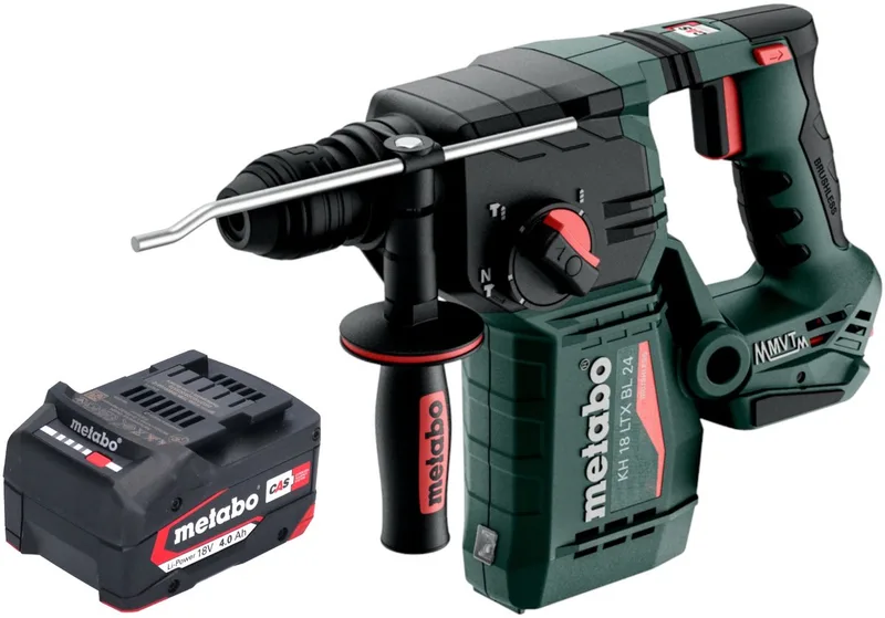 KH 18 LTX BL 24 accuboormachine 18 V 2,2 J SDS Plus Brushless + 1x accu 4,0 Ah - zonder oplader von Metabo – Produktbild
