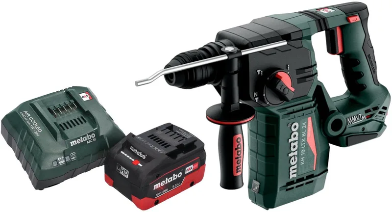 KH 18 LTX BL 24 accuboormachine 18 V 2,2 J SDS Plus Brushless + 1x LiHD accu 5,5 Ah + oplader de Metabo – image du produit