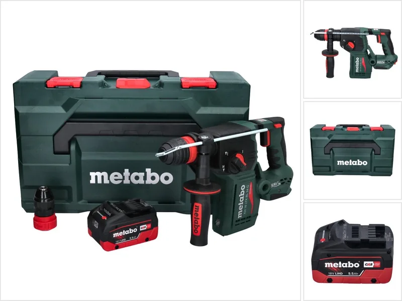 KH 18 LTX BL 24 Q accu combihamer 18 V 2,2 J + 1x accu 5,5 Ah + metaBOX - zonder oplader von Metabo – Produktbild