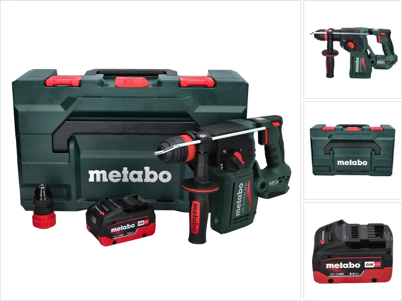 KH 18 LTX BL 24 Q accu combihamer 18 V 2,2 J + 1x accu 8,0 Ah + metaBOX - zonder oplader de Metabo – image du produit