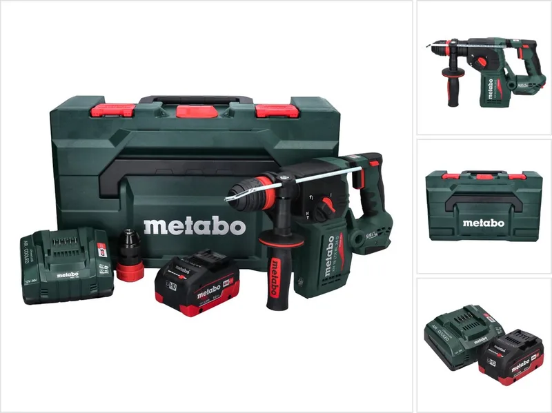 KH 18 LTX BL 24 Q accu combihamer 18 V 2.2 J + 1x accu 8.0 Ah + lader + metaBOX von Metabo – Produktbild