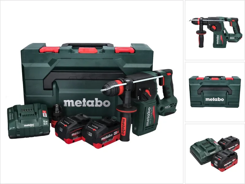 KH 18 LTX BL 24 Q accu combihamer 18 V 2.2 J + 2x accu 10.0 Ah + lader + metaBOX de Metabo – image du produit