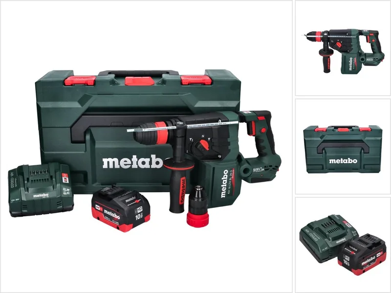 KH 18 LTX BL 28 Q accu-boorhamer 18 V 3 J SDS plus Brushless + 1x accu 10,0 Ah + oplader + metaBOX de Metabo – image du produit