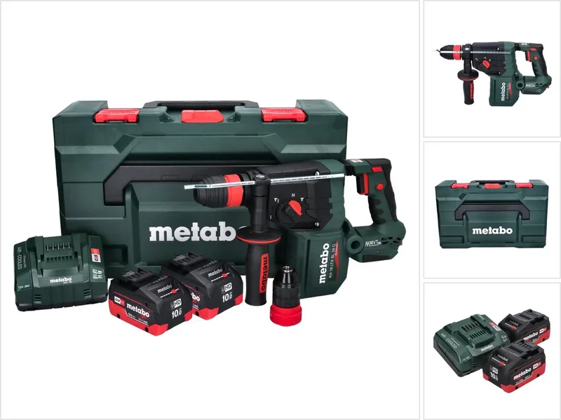 KH 18 LTX BL 28 Q accu-boorhamer 18 V 3 J SDS plus Brushless + 2x accu 10,0 Ah + oplader + metaBOX de Metabo – image du produit