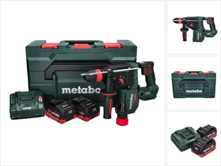 KH 18 LTX BL 28 Q accu-boorhamer 18 V 3 J SDS plus Brushless + 2x accu 8,0 Ah + oplader + metaBOX fra Metabo – produktbillede 1 af 5