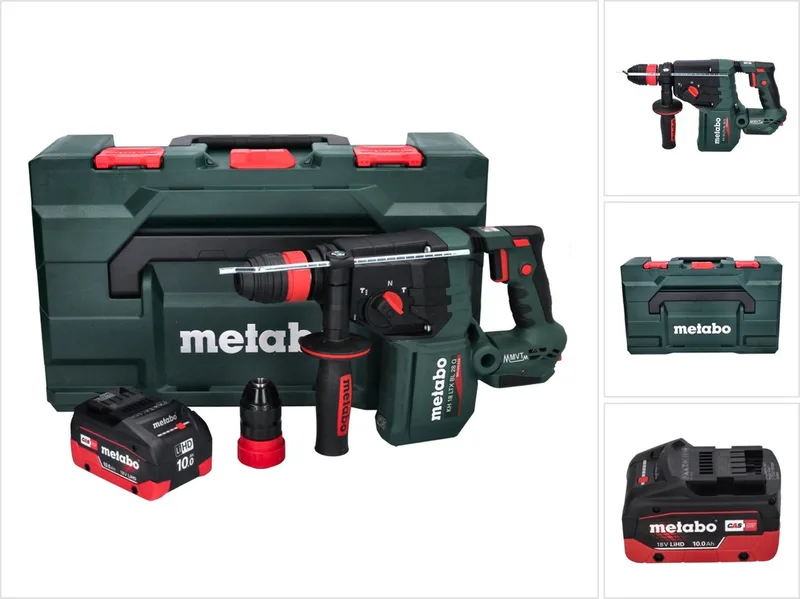 KH 18 LTX BL 28 Q accu-boorhamer 18 V 3 J SDS plus Brushless + 1x accu 10,0 Ah + metaBOX - zonder oplader de Metabo – image du produit
